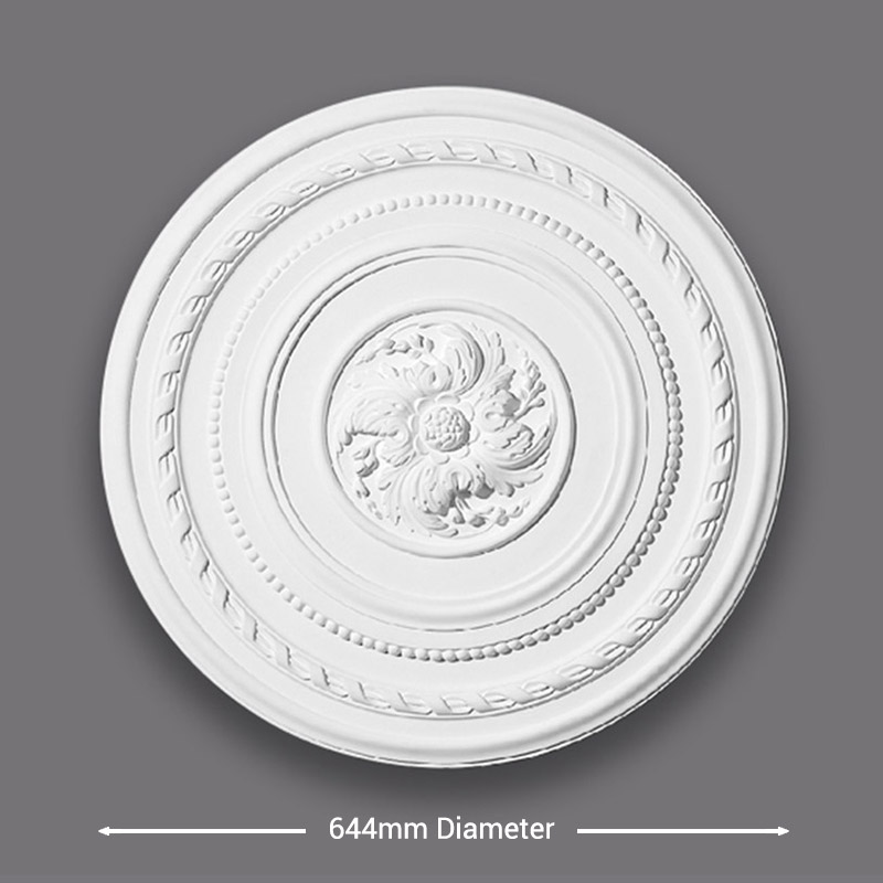 CR26-Ornate-Ribbon-Ceiling-Rose-Diameter Ornate Ribbon Ceiling Rose